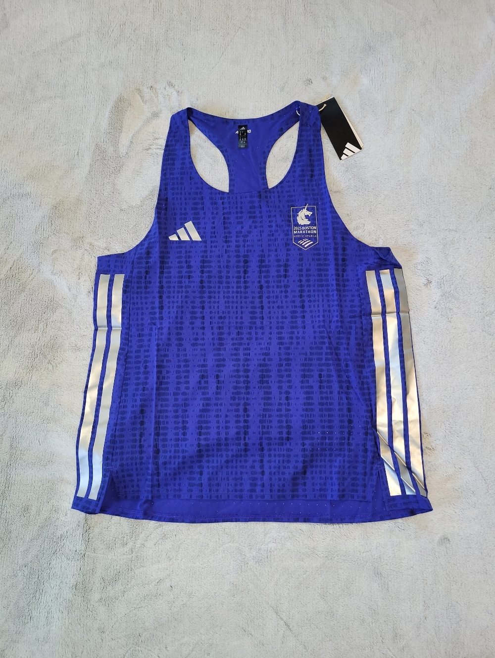 Adidas Womens Large Adizero Elite Boston Marathon 2025 Running Tank Top JN5528